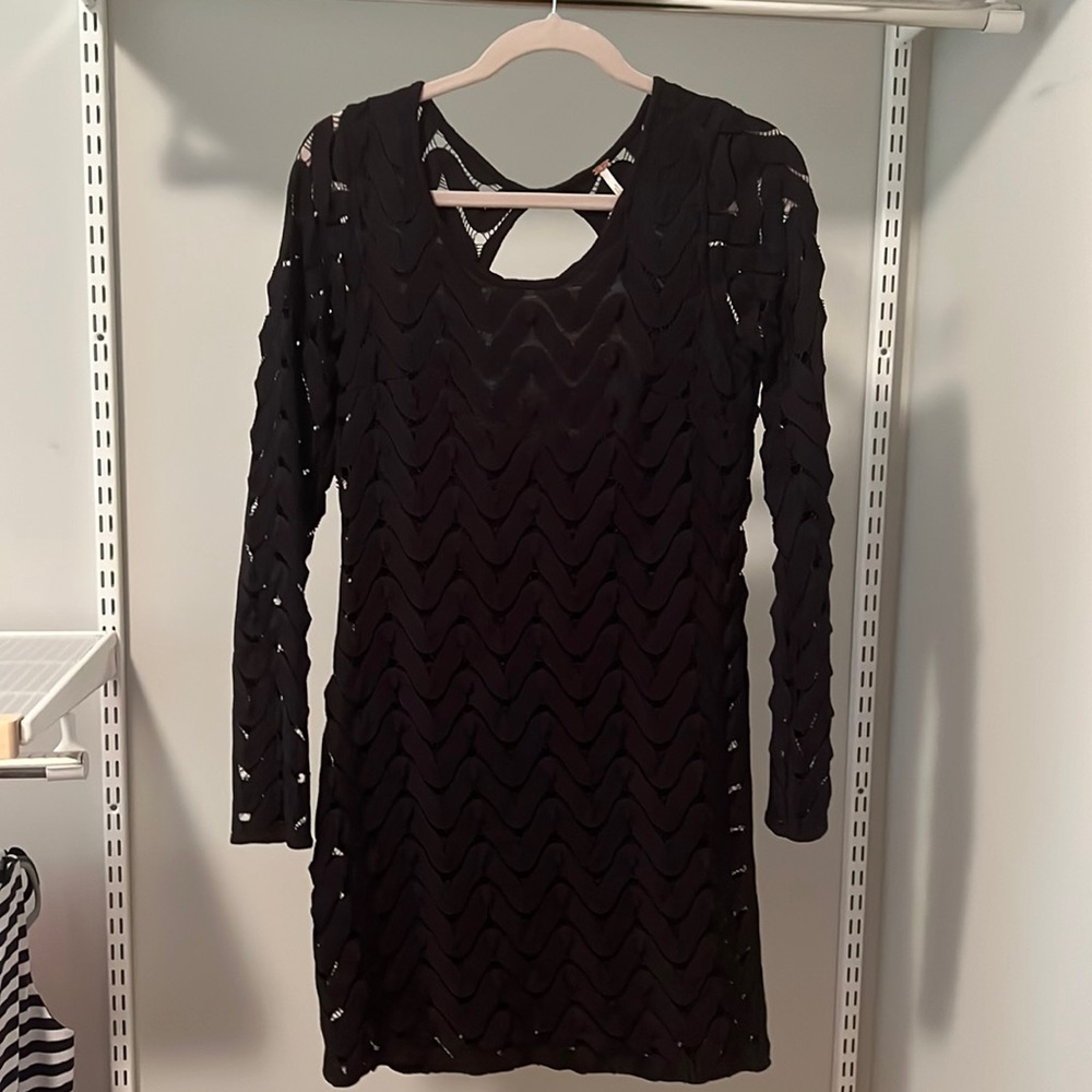 Free people long sleeve black dress